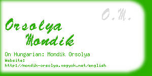 orsolya mondik business card